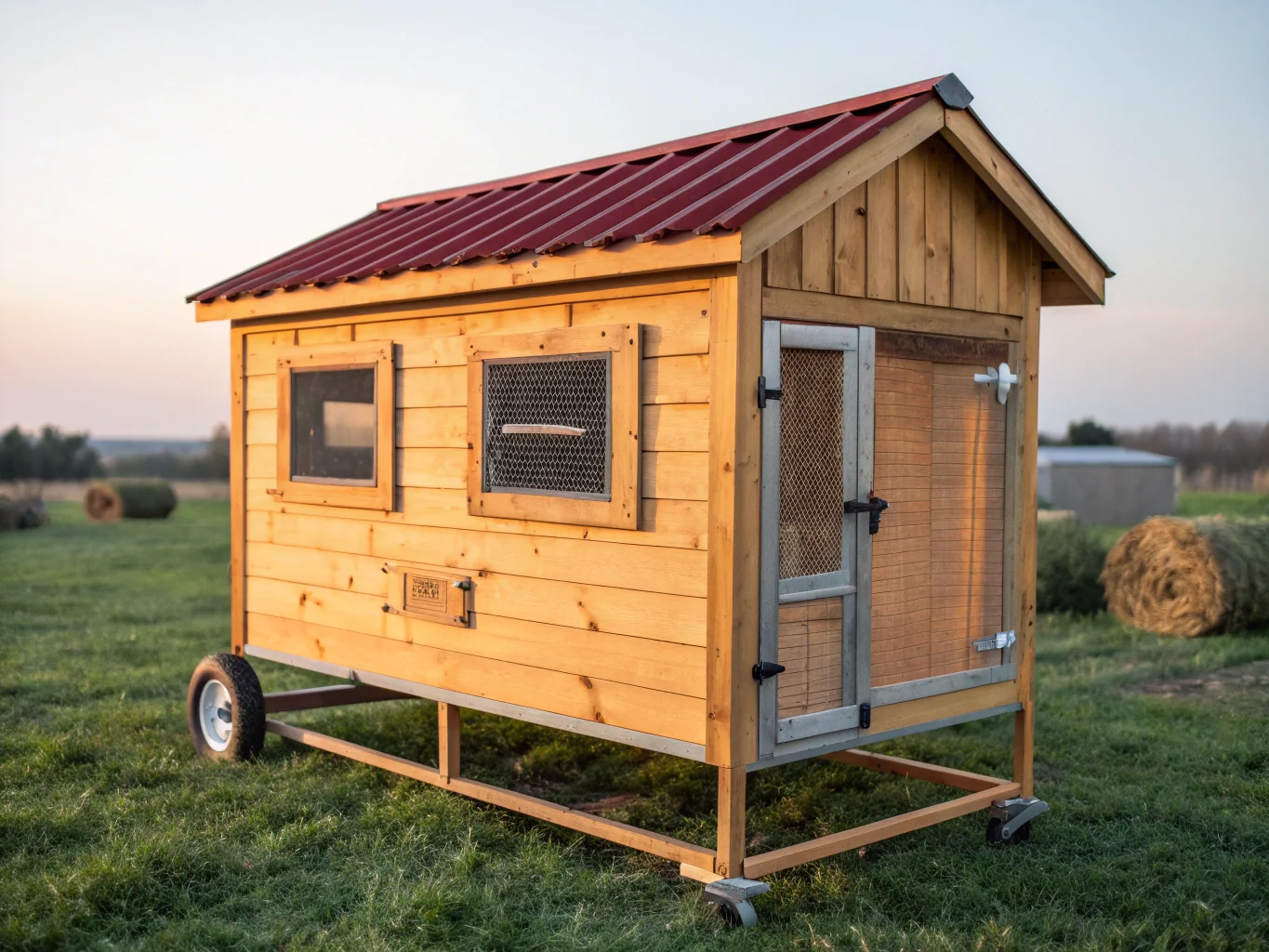 A wooden backyard chicken coop (illustration)