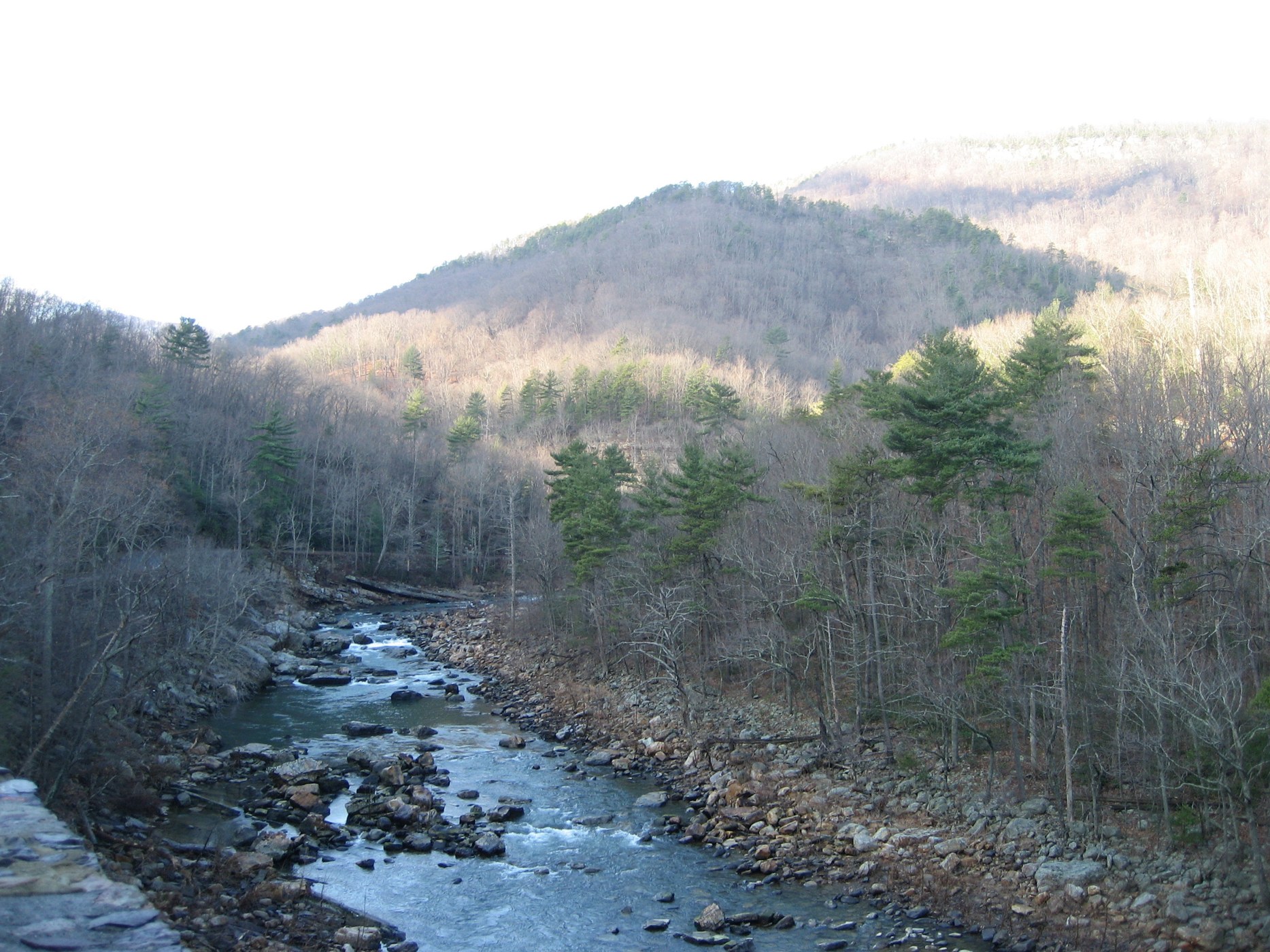 Boulders and flowing water in the Maury River at Goshen Pass, Virginia
