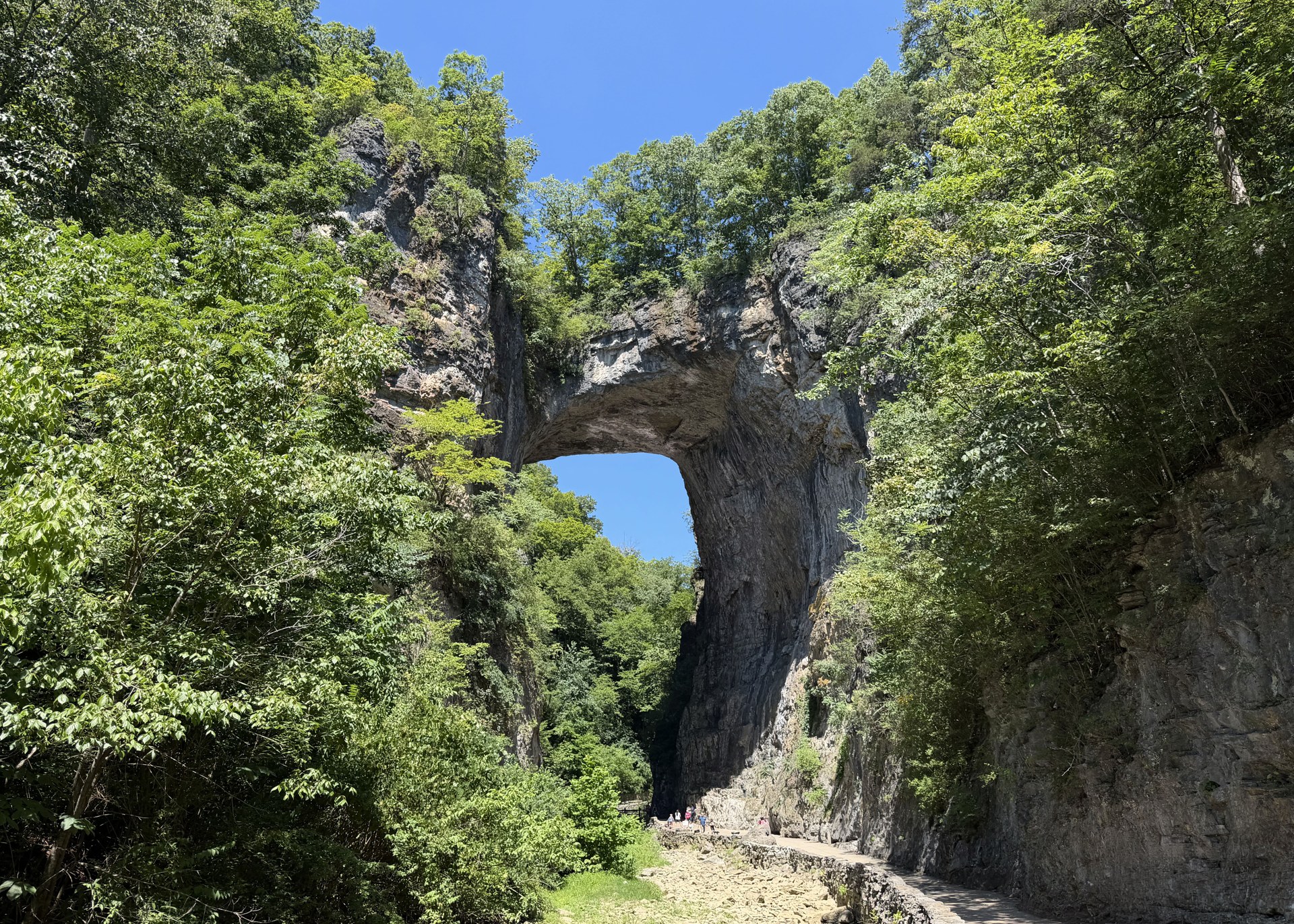 The limestone arch at Natural Bridge, Virginia